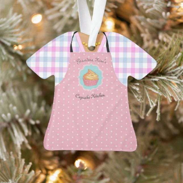 Baker Cupcake Apron Personalised Ornament (Tree)