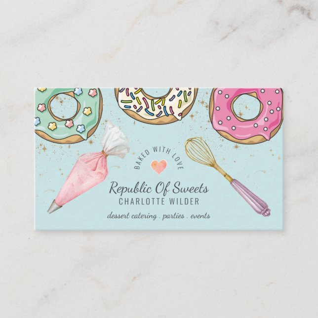 Baker Desserts Baking Utensils Business Card (Front)