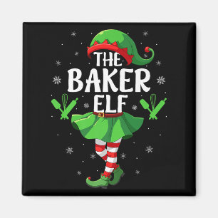 Baker Elf Christmas Girls Women Elf Squad Xmas Fam Magnet