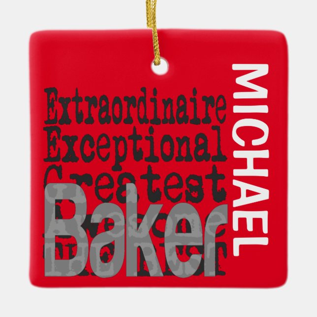 Baker Extraordinaire CUSTOM Ceramic Ornament (Front)