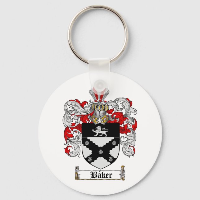 BAKER FAMILY CREST -  BAKER COAT OF ARMS KEY RING (Front)
