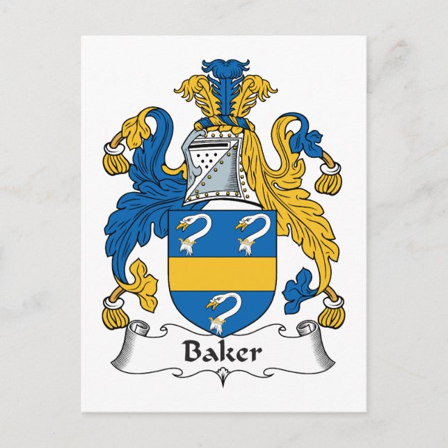 Baker Family Crest Postcard (Front)