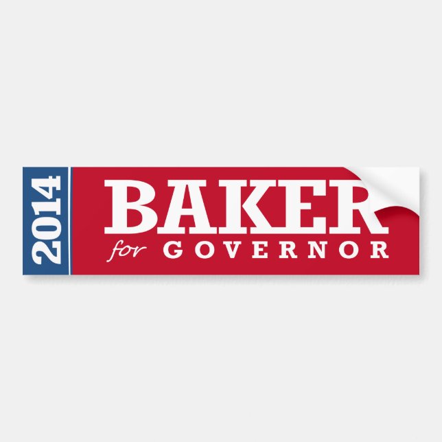 BAKER FOR GOVERNOR 2014 BUMPER STICKER (Front)