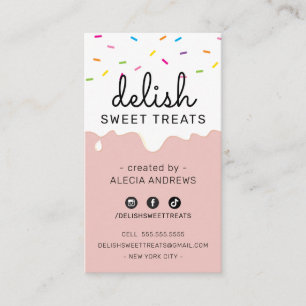 BAKER FROSTING DRIPS modern colourful sprinkles Business Card