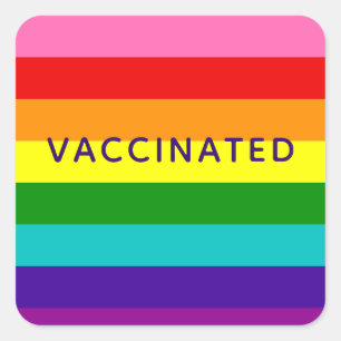 Baker Gay Pride Flag Rainbow Stripe Vaccinated Square Sticker