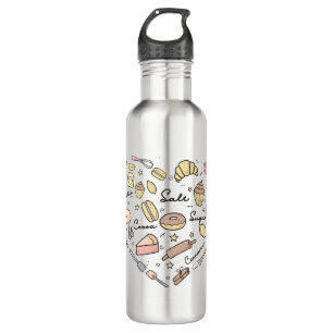 Baker Heart Funny Bakery Baking Pastry Chef 710 Ml Water Bottle