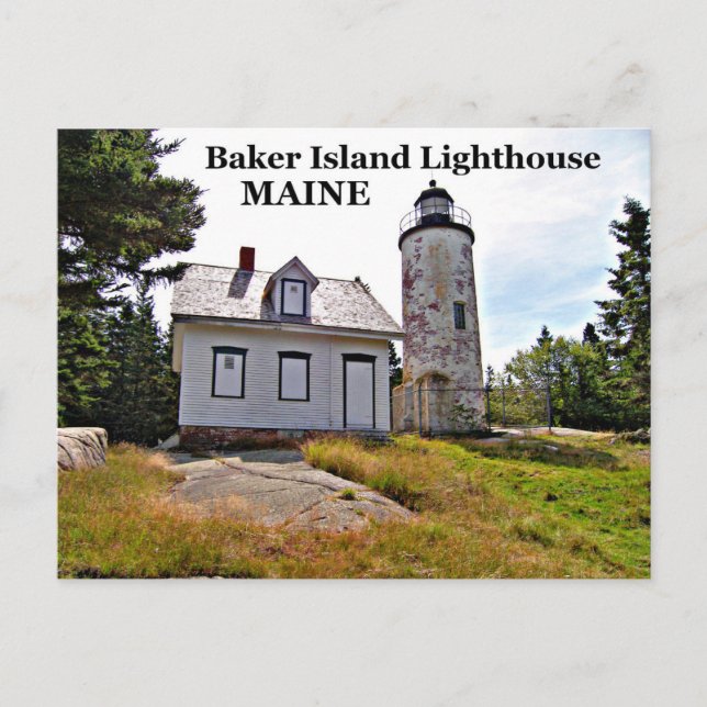 Baker Island Lighthouse, Maine Postcard (Front)