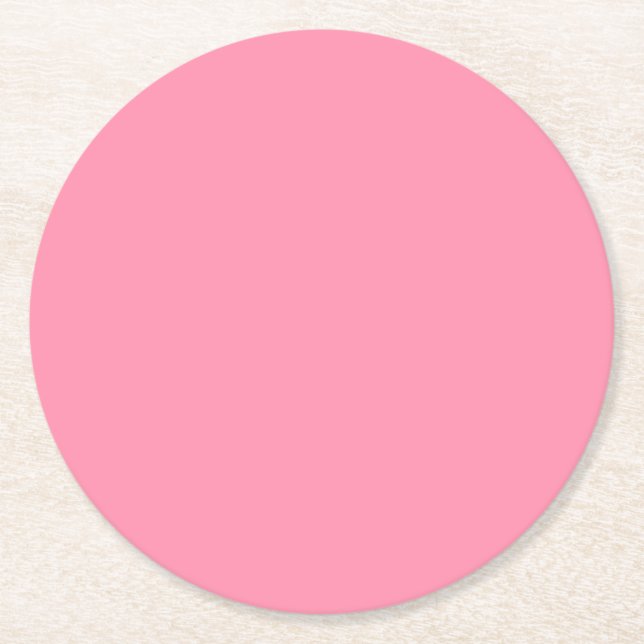 Baker-Miller Pink Solid Colour Round Paper Coaster (Front)