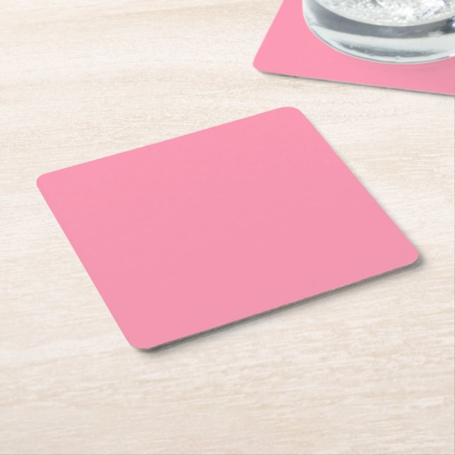 Baker-Miller pink (solid colour) Square Paper Coaster (Angled)
