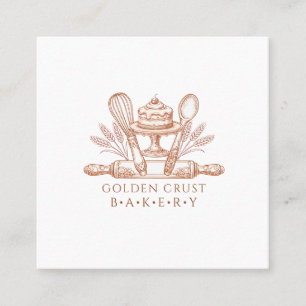 Baker Pastry Chef Baking Tools Square Business Card