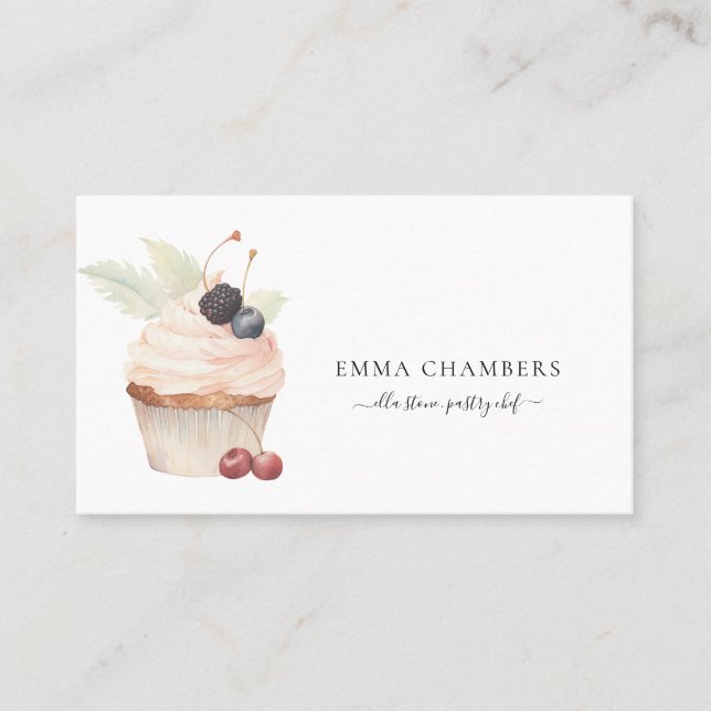 Baker Pastry Chef Catering Bakery Cupcake Business Card (Front)