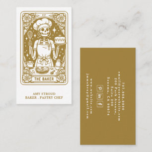 Baker Pastry Chef Gold Business Card