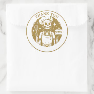 Baker Pastry Chef Gold Product Classic Round Sticker