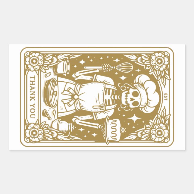 Baker Pastry Chef Gold Product Rectangular Sticker (Front)