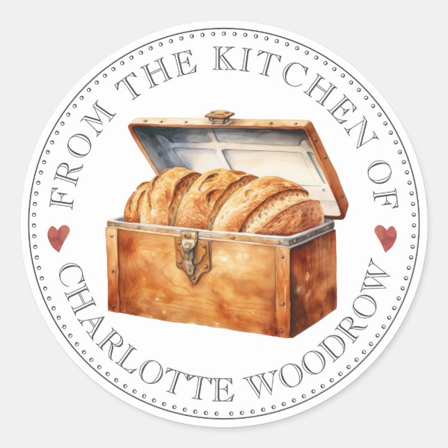 Baker Pastry Chef Homemade Bread Food Label  (Front)