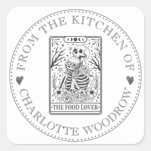 Baker Pastry Chef Tarot Food Lover Food Label  (Front)