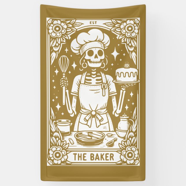 Baker Pastry Chef Tarot Gold Product Banner (Vertical)