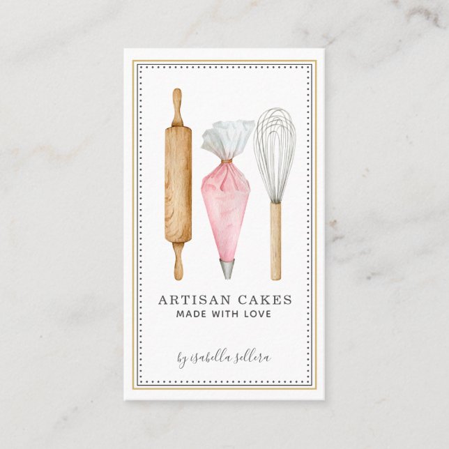 Baker Pastry Chef Tools Business Card (Front)