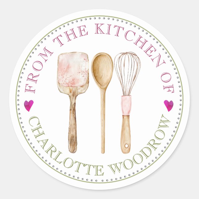 Baker Pastry Chef Tools Food Label Sticker (Front)