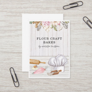 Baker Pastry Chef Watercolor Baking Tools Business Card