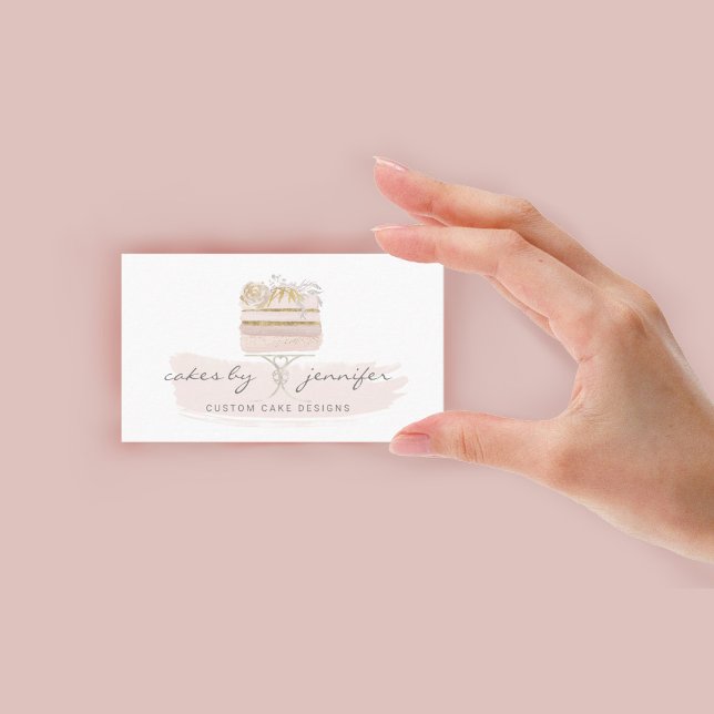 Baker Pastry Patisserie Glitter Pink Birthday Cake Business Card (Baker Pastry Patisserie Glitter Pink Birthday Cake Business Card)