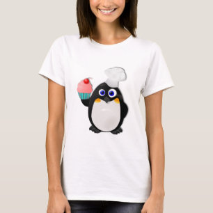 Baker Penguin with Cupcake II T-Shirt