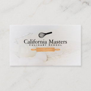 Baker Rolling Pin and Whisk Business Card