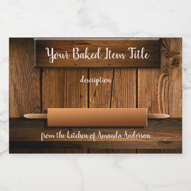 Baker Rolling Pin Rustic Product Label 3"x2" (Single Label)