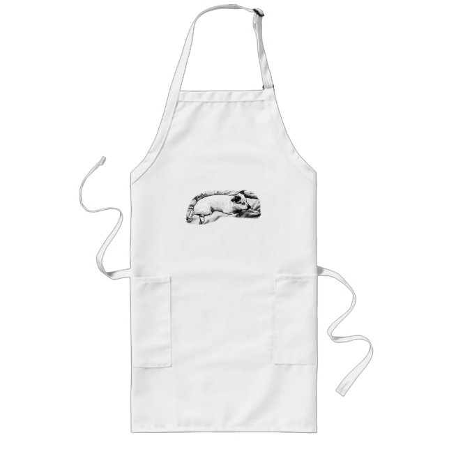 Baker’s Buddy on a Blanket, Speckled Long Apron (Front)