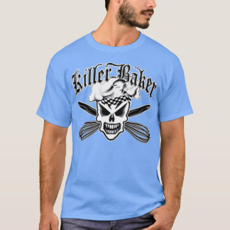 Baker Skull 2 Killer Baker and Crossed Whisks T-Shirt