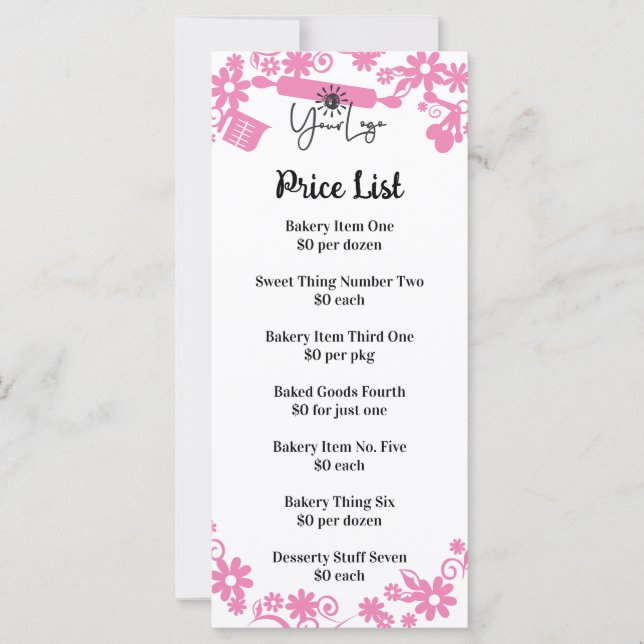 baker utensils black marketing rack card (Front)