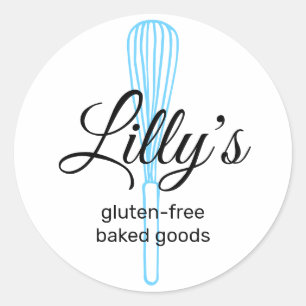 Baker Whisk Bakery Square Business Card Classic Ro Classic Round Sticker