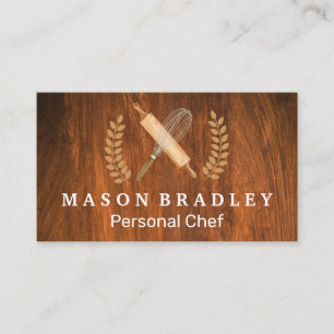 Baker   Whisk Rolling Pin   Wood  Business Card