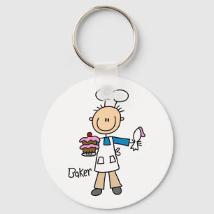Baker With Cake Key Ring