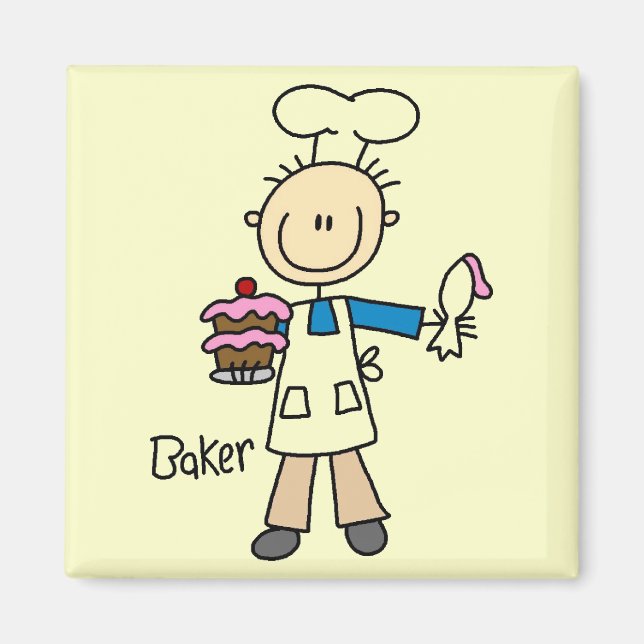 Baker With Cake Magnet (Front)