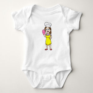 Baker with Cooking apron & Oven gloves Baby Bodysuit