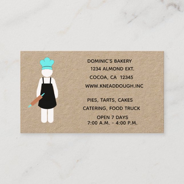 Baker with Rolling Pin Business Card (Front)