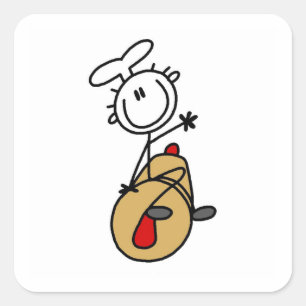 Baker With Rolling Pin Square Sticker