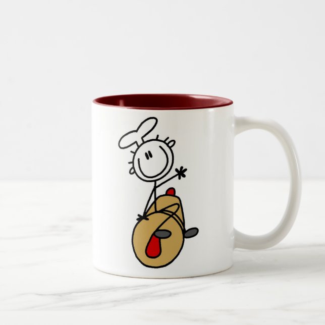 Baker with Rolling Pin Two-Tone Coffee Mug (Right)