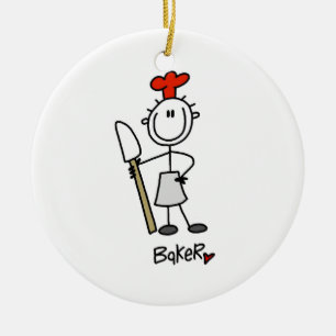 Baker With Scraper Ceramic Tree Decoration