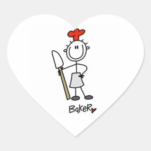 Baker With Scraper Heart Sticker