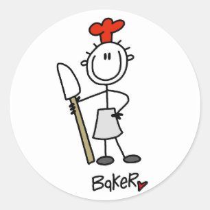 Baker with Scraper Tshirts and Gifts Classic Round Sticker