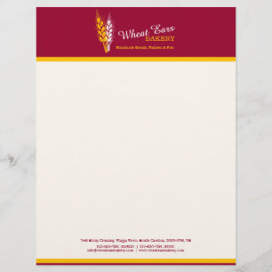 Bakers bakery wheat red yellow business letterhead