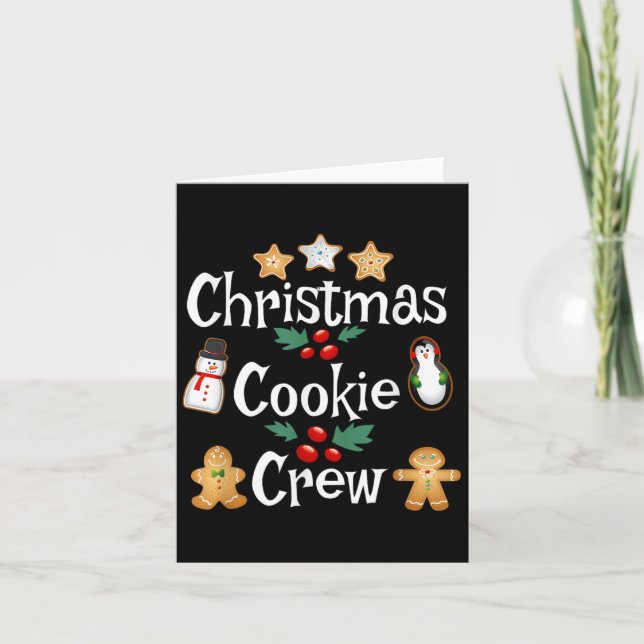 Bakers Christmas Cookie Crew Family Baking Team Ho Card (Front)