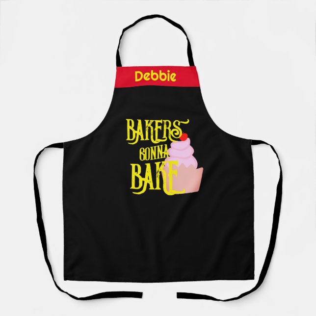 Bakers Gonna Bake Apron - Funny Personalised Gift (Front)