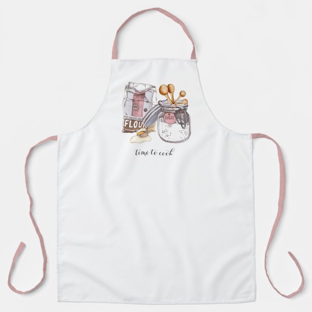 Baker's Ingedients Time To Cook Apron (Front)
