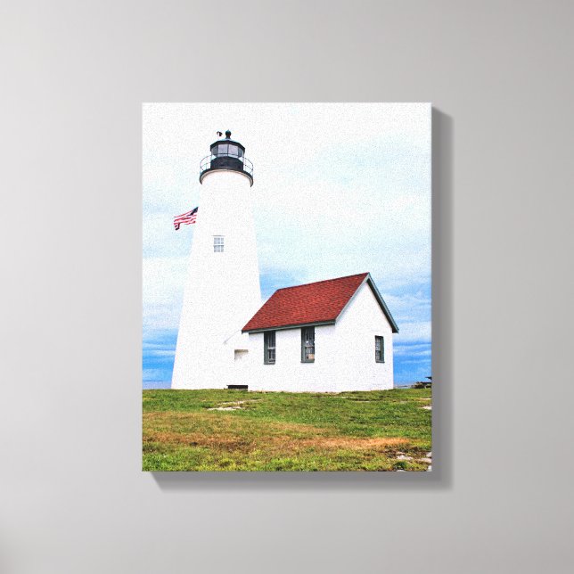 Bakers Island Lighthouse MA Wrapped Canvas (Front)