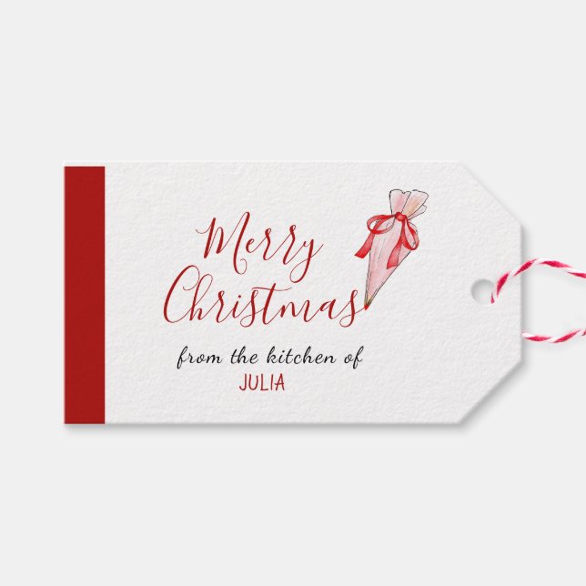 Bakers Merry Christmas holiday Gift Tags (Front (Horizontal))