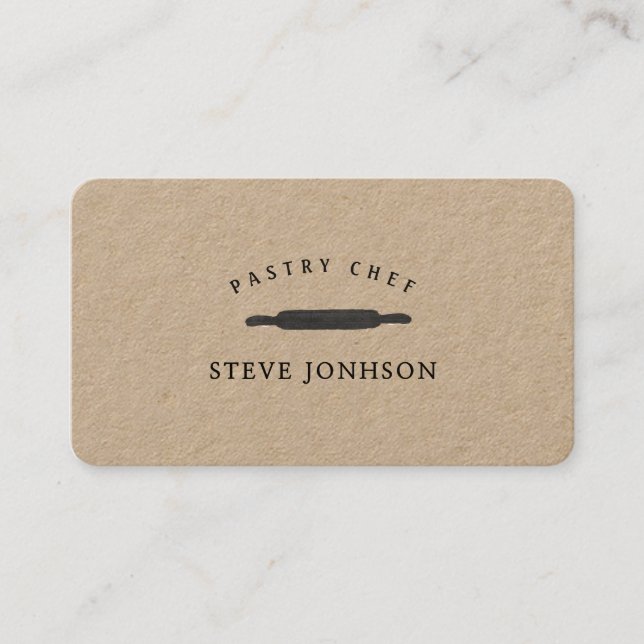 Bakers Rolling Pin Professional Modern Minimalist Business Card (Front)