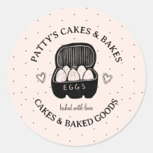 Baker's Utensils Bakery Logo Pink Black Label
